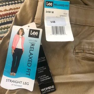 Lee Relaxed Fit 24W Tan Slacks